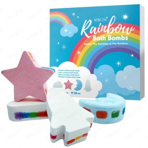 Wholesale eucalyptus oil: 2021 New Organic Xmas Strawberry Star Moon Cloud Rainbow Bath Bombs for Kids Gift Set