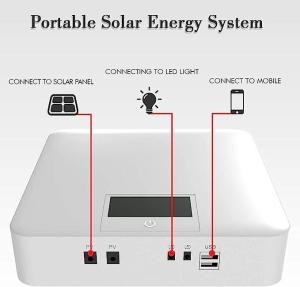 Wholesale Solar Energy Systems: 80Wh Portable Power Station with 2PCS 700LM Hanging LED Bulbs,2 USB 2A Ports,20000mAh Backup LIFEPO4
