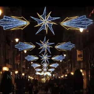 Wholesale holiday lights: 2D Christmas Motif Light Across Street Holiday Lighting Decoration LED Festival Outdoor