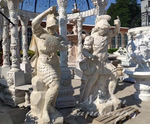 Wholesale lantern factory: Marble Roman Soldier Sculpture