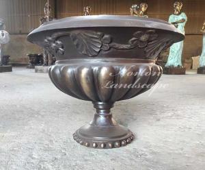 Wholesale hotel bell: Hand-carved Bronze Flowerpot
