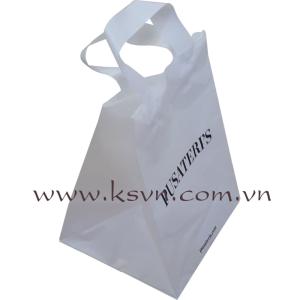 Wholesale soft loop: PO Custom Printed Soft Loop Handle Plastic Bag with Insert Cardboard Bottom