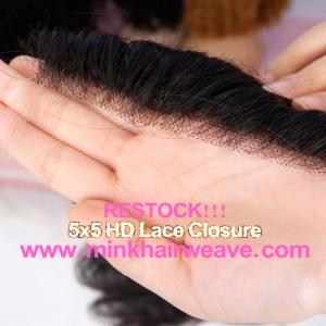 Wholesale 100 human hair: Mink Hair Weave HD Lace Closure Brazilian Hair 100% Human Hair Natural Look 4x4 5x5 Closure