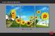 Heat Resistant Faux Tile Wall Panelsembossed Triptych Art Painting Sunflower