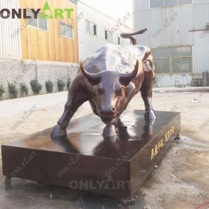 Wholesale copper bus bar: Custom Outdoor Large Wall Street Bronze Bull Statue