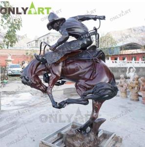 Wholesale festival hat: Story From American Custom Bronze Cowboy Riding Horse Statue