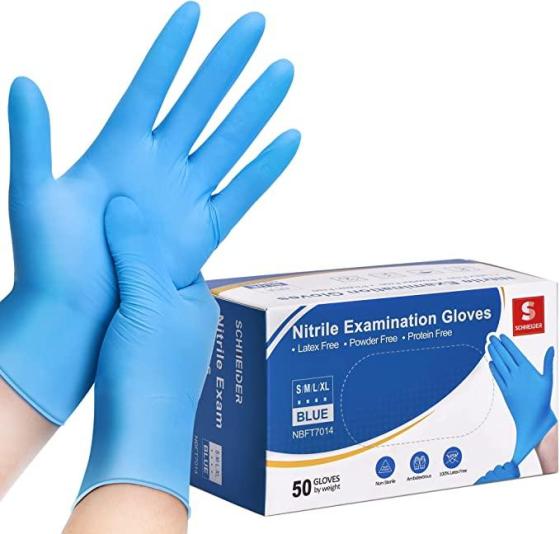 Sell Schneider Nitrile Exam Gloves, Blue, 4 mil, Powder-Free, Latex ...