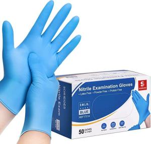 Wholesale medical: Schneider Nitrile Exam Gloves, Blue, 4 Mil, Powder-Free, Latex-Free, for Medical Exam, Cleaning and 