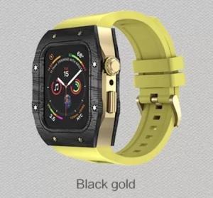 Wholesale laser wrist watch: Silicone Rubber Strap Apple Carbon Fiber Watch Case Heat Resistant