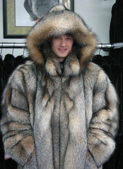 Men's Hooded Crystal Fox Fur Coat(id:1257011) Product details ...