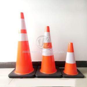 Wholesale reflective cone: PVC Traffic Cone with Black Base