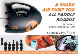 Wholesale display board: DV12V UP To 20PSI the Shark Electric Sup Air Pump with Cooling System for SUP & Boat