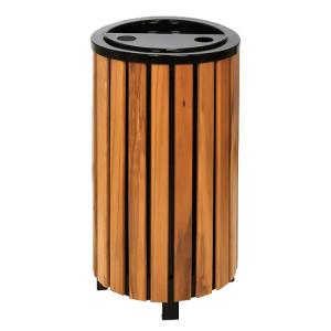 Wholesale paint: Wood Open Space Trash Can, Outdoor Dustbin