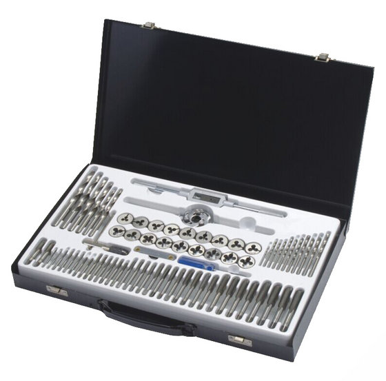 76pc Tap Die Drill Tool Set with Iron Box