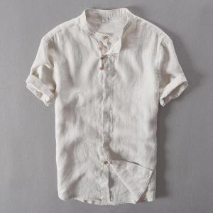 Wholesale jean fabric: Mens Cotton / Linen Shirt