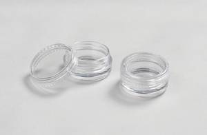 Wholesale nail glitter pot: PS Plastic Round Clear Nail Glitter Pot Container for Nail Art