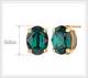 14K Gold Filled Emerald Oval Earrings by PRETTICA KOREA (8453-01-EA)