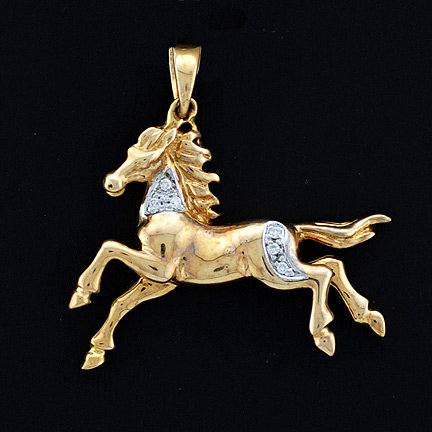 18k Gold Diamond Fine Horse Diamond Pendants Jewelry(id:5884084 ...