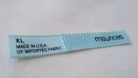 Printed Labels for Clothing, Bags, Toys, Bedding