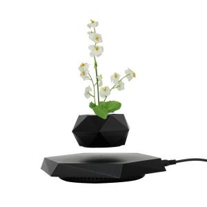 Wholesale christmas flowers: New Black Magnetic Levitation Rotating Air Bonsai Plant Pot Flower Gift Christmas Decoration