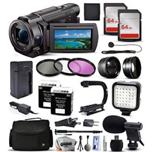 Wholesale holder: Sony FDR-AX33 4K Ultra HD Handycam Camcorder with 64GB Memory Card, 3Pcs Filter Kit, Video Light, Mi
