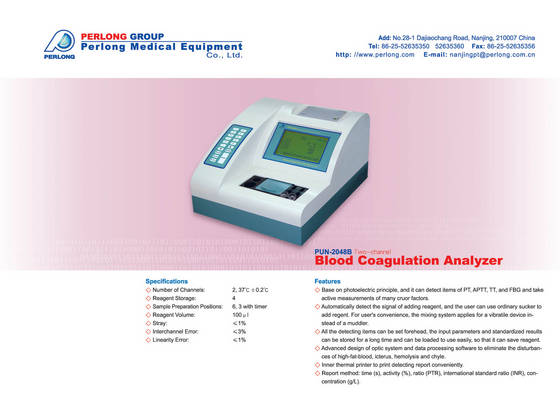 2-Channel Blood Coagulation Analyzer(id:864102). Buy Medical Equipment ...