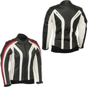 Wholesale leather racing clothing: Women Leather Motorcycle Jacket