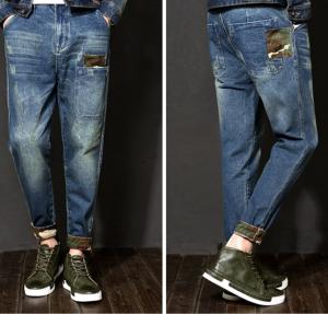 Wholesale branded jeans: Famous Brand Fashion Men's Harem Jeans Washed Feet Shinny Denim Pants Hip Hop Sportswear Pants