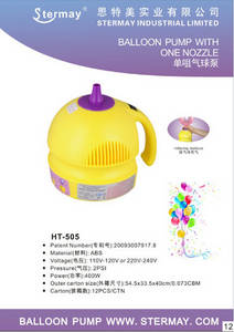 Wholesale Inflatable Toys: Electric Balloon Pump HT-505