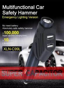 Wholesale car charger for phone: Multifunction Car Charger Hammer with Emergency Light