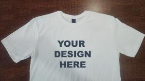 Wholesale label: Custom Label & Printing Round Neck White 100% Cotton T-Shirt