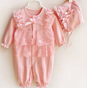 Wholesale baby rompers: Peach Baby Girls Romper Suit