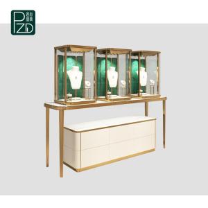 Wholesale luxury display showcase: Wholesale Latest Luxurious Gold Jewellery Shop Wall Showcase Design Counter Display Manufacturers