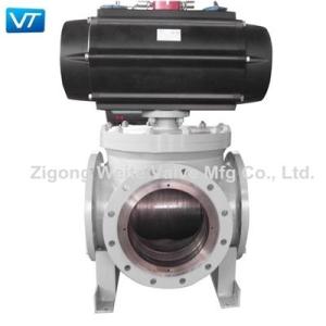 Wholesale pipe welder: 4 Way Pneumatic Operated Ball Valve WCB