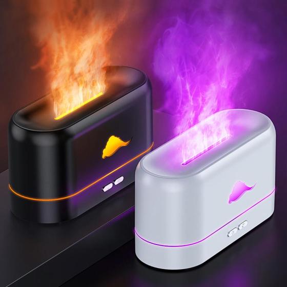 Remote Control Essential Oil Aroma Diffuser Ultrasonic Cool Mist 3D Fire Light Air Humidifier USB Fl