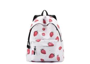 Wholesale hiking camping bags: OEM Foldable Zipper Closure Backpack White Polyester Rucksack