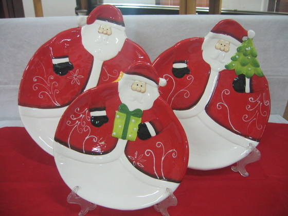santa claus plates