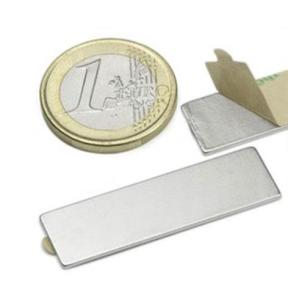 Wholesale flat bar: Flat Neodymium Bar Magnets with Adhesive Backing 40x12x1mm-N35-1.2kgs