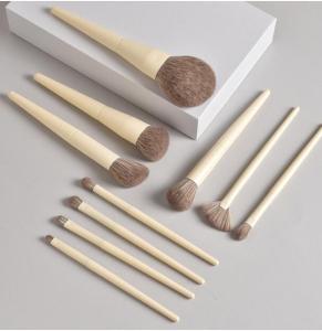 Wholesale brush set: 10 Pieces of Zero Degree Makeup Brush Set, Soft Artificial Fiber Bristle Powder Brush, High Gloss Br