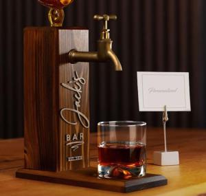 Wholesale laser cut: Personalized Embossed Named Wooden Whiskey Dispenser, Drink Dispenser for Home, Bar, Snack's