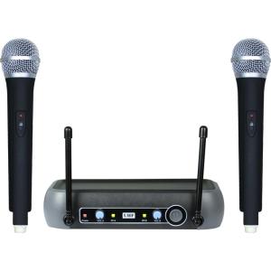 Wholesale Microphone: UHF Fixed Frequency Dual Channels Wireless Microphone