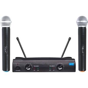 Wholesale Microphone: UHF Fixed Frequency Dual Channels Wireless Microphone System