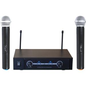 Wholesale wireless microphone: UHF Fixed Frequency Dual Channels Wireless Microphone System
