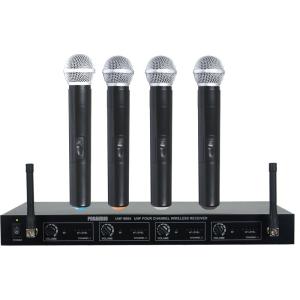 Wholesale Microphone: UHF Fixed Frequency Four Channels Wireless Microphone System