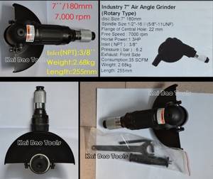 Wholesale pneumatic tools: Pneumatic Angle Grinder FUJI Type 7`` Air Angle Grinder High Quality Grinding Tools