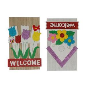 Wholesale wall hanging: Wooden Easter Flowers Plaque Wall Hanging