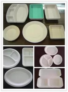 Wholesale disposable tableware: Sugarcane Use Paper Pulp Moulding Machine , Plate Thermoforming Machine 30kw