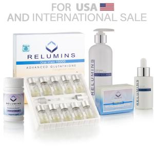 Wholesale skin lightening: RELUMINS GLUTATHIONE VIALS - ADVANCED FORMULA 15000MG - Complete Skin Lightening Set