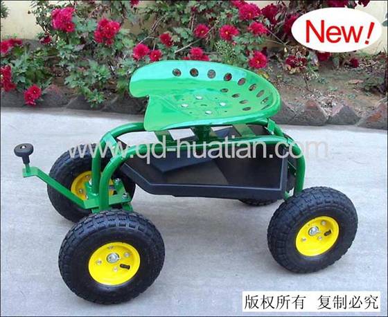 Rolling Garden Work Seat Cart Wheel Barrow With Steering Id