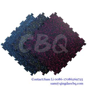 Wholesale puzzle mat: CBQ-IK03, Interlocking Gym Rubber Flooring Good Anti-slips Shockproof and Sound Reduce Colorful EPDM